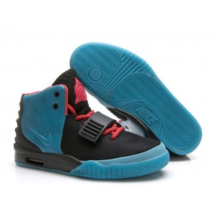 Nike Air Yeezy 2/II (Kanye West) Gym Chaussures Nike Nouvelle Pour Homme Bleu/Noir/Rouge 508214-107A