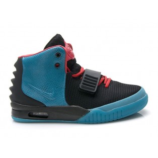 Nike Air Yeezy 2/II (Kanye West) Gym Chaussures Nike Nouvelle Pour Homme Bleu/Noir/Rouge 508214-107A