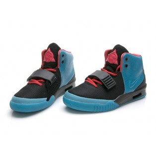 Nike Air Yeezy 2/II (Kanye West) Gym Chaussures Nike Nouvelle Pour Homme Bleu/Noir/Rouge 508214-107A