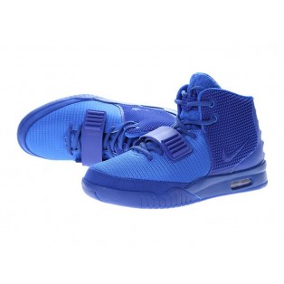 Nike Air Yeezy 2/II 2014 Gamma Chaussures Nike Nouvelle Pour Homme Bleu 508214-770