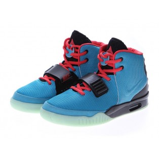 Nike Air Yeezy 2/II 2014 Gym Chaussures Nike Nouvelle Pour Homme Bleu/Noir/Rouge 508214-007