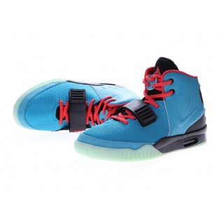 Nike Air Yeezy 2/II 2014 Gym Chaussures Nike Nouvelle Pour Homme Bleu/Noir/Rouge 508214-007