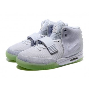 Nike Air Yeezy 2/II NRG (Kanye West) Chaussures Nike Nouvelle Pour Homme Blanc/Gris 508214-105