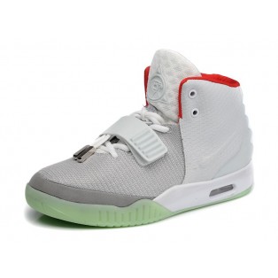 Nike Air Yeezy 2/II NRG (Kanye West) Chaussures Nike Nouvelle Pour Homme Gris/Blanc/Rouge 508214-010A