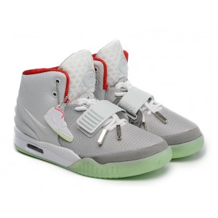 Nike Air Yeezy 2/II NRG (Kanye West) Chaussures Nike Nouvelle Pour Homme Gris/Blanc/Rouge 508214-010A