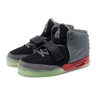 Nike Air Yeezy 2/II NRG (Kanye West) Chaussures Nike Nouvelle Pour Homme Noir/Dark Gris/Rouge 508214-104