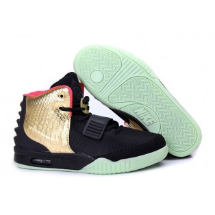 Nike Air Yeezy 2/II NRG (Kanye West) Chaussures Nike Nouvelle Pour Homme Noir/Or/Pink 508214-008