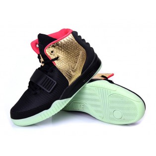Nike Air Yeezy 2/II NRG (Kanye West) Chaussures Nike Nouvelle Pour Homme Noir/Or/Pink 508214-008