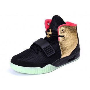 Nike Air Yeezy 2/II NRG (Kanye West) Chaussures Nike Nouvelle Pour Homme Noir/Or/Pink 508214-008