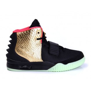 Nike Air Yeezy 2/II NRG (Kanye West) Chaussures Nike Nouvelle Pour Homme Noir/Or/Pink 508214-008