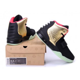 Nike Air Yeezy 2/II NRG (Kanye West) Chaussures Nike Nouvelle Pour Homme Noir/Or/Pink 508214-008