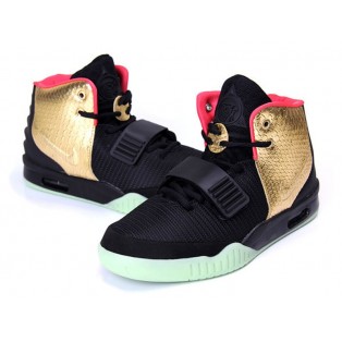 Nike Air Yeezy 2/II NRG (Kanye West) Chaussures Nike Nouvelle Pour Homme Noir/Or/Pink 508214-008