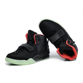 Nike Air Yeezy 2/II NRG (Kanye West) Chaussures Nike Nouvelle Pour Homme Noir/Rouge 508214-006A