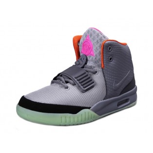 Nike Air Yeezy 2/II NRG (Kanye West) Dark Chaussures Nike Nouvelle Pour Homme Gris/Blanc 508214-111
