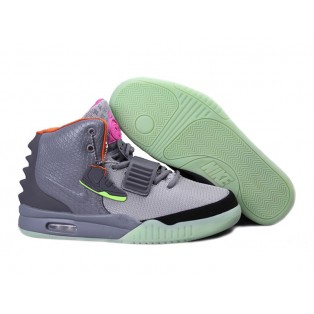 Nike Air Yeezy 2/II NRG (Kanye West) Dark Chaussures Nike Nouvelle Pour Homme Gris/Blanc 508214-111