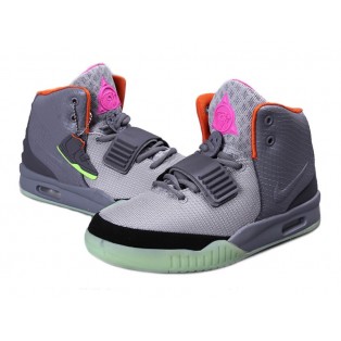 Nike Air Yeezy 2/II NRG (Kanye West) Dark Chaussures Nike Nouvelle Pour Homme Gris/Blanc 508214-111