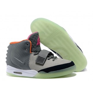 Nike Air Yeezy 2/II NRG (Kanye West) Dark Chaussures Nike Nouvelle Pour Homme Gris/Wolf Gris/Orange 508214-102