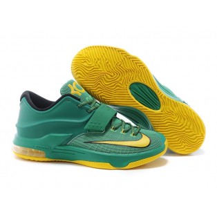 Nike KD VII/7 ID Chaussures de Basket_Ball Pour Homme Vert/Jaune 653996-iD35