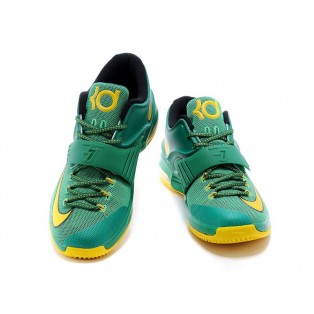 Nike KD VII/7 ID Chaussures de Basket_Ball Pour Homme Vert/Jaune 653996-iD35