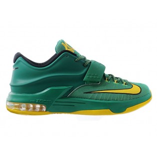 Nike KD VII/7 ID Chaussures de Basket_Ball Pour Homme Vert/Jaune 653996-iD35