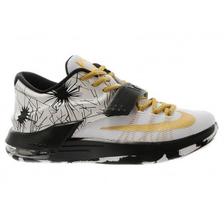 Nike KD VII/7 iD Chaussures Nike Baskets Nouvelle Pour Homme Blanc/Gold-Noir 653996-iD01