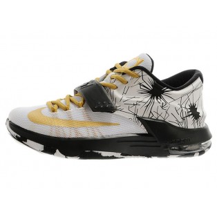 Nike KD VII/7 iD Chaussures Nike Baskets Nouvelle Pour Homme Blanc/Gold-Noir 653996-iD01