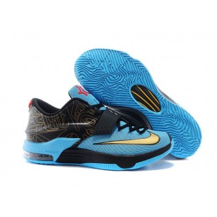 Nike KD VII/7 iD Chaussures Nike Baskets Nouvelle Pour Homme Bleu/Noir/Or 653996-iD21