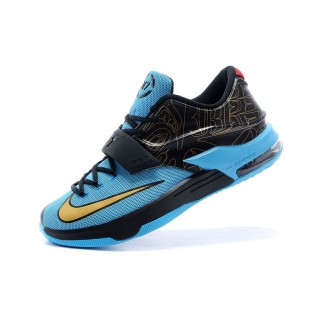 Nike KD VII/7 iD Chaussures Nike Baskets Nouvelle Pour Homme Bleu/Noir/Or 653996-iD21