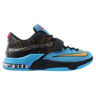 Nike KD VII/7 iD Chaussures Nike Baskets Nouvelle Pour Homme Bleu/Noir/Or 653996-iD21