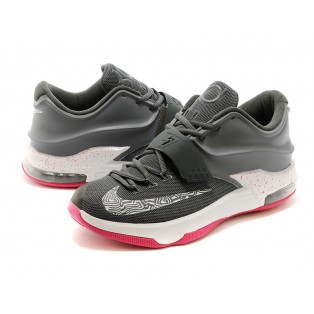 Nike KD VII/7 iD Chaussures Nike Baskets Nouvelle Pour Homme Rose/Blanc/Gris 653996-iD20