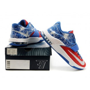 Nike KD7/KD VII iD Chaussure de Basket-ball Nouvelle pour Homme Bleu Rouge