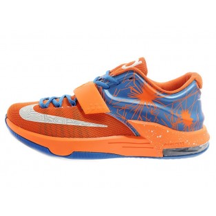 Nike KD7/KD VII iD Chaussure de Basket-ball Nouvelle pour Homme Orange Bleu
