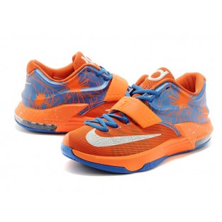 Nike KD7/KD VII iD Chaussure de Basket-ball Nouvelle pour Homme Orange Bleu