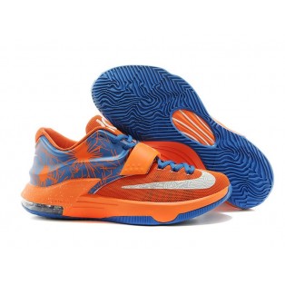 Nike KD7/KD VII iD Chaussure de Basket-ball Nouvelle pour Homme Orange Bleu