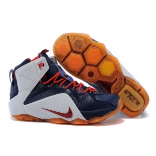 Nike Lebron 12/XII - Chaussures Nike Baskets Nouvelle Pour Homme Deep Blue/Rouge 684493-608