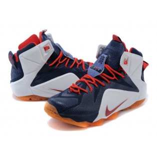 Nike Lebron 12/XII - Chaussures Nike Baskets Nouvelle Pour Homme Deep Blue/Rouge 684493-608
