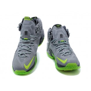 Nike Lebron 12/XII - Chaussures Nike Baskets Nouvelle Pour Homme Gris/Vert 684493-607