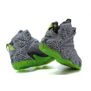 Nike Lebron 12/XII - Chaussures Nike Baskets Nouvelle Pour Homme Gris/Vert 684493-607