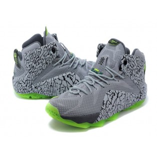 Nike Lebron 12/XII - Chaussures Nike Baskets Nouvelle Pour Homme Gris/Vert 684493-607