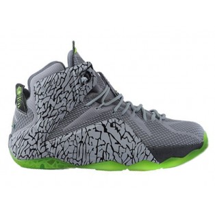 Nike Lebron 12/XII - Chaussures Nike Baskets Nouvelle Pour Homme Gris/Vert 684493-607