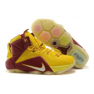 Nike Lebron 12/XII - Chaussures Nike Baskets Nouvelle Pour Homme Jaune/Rouge 684493-01