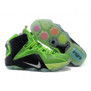 Nike Lebron 12/XII - Chaussures Nike Baskets Nouvelle Pour Homme Noir/Vert 684493-609