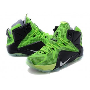 Nike Lebron 12/XII - Chaussures Nike Baskets Nouvelle Pour Homme Noir/Vert 684493-609