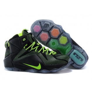 Nike Lebron 12/XII - Chaussures Nike Baskets Nouvelle Pour Homme Noir/Vert 684493-610