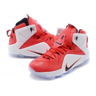 Nike Lebron 12/XII - Chaussures Nike Baskets Nouvelle Pour Homme Rouge/Blanc-Crimson-Noir 684593-601
