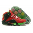 Nike Lebron 12/XII - Chaussures Nike Baskets Nouvelle Pour Homme Rouge/Vert 684493-300
