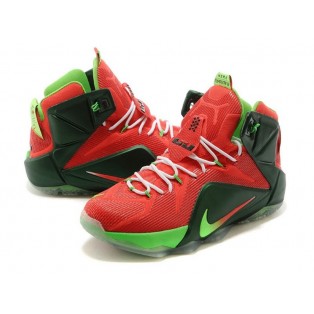 Nike Lebron 12/XII - Chaussures Nike Baskets Nouvelle Pour Homme Rouge/Vert 684493-300