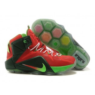 Nike Lebron 12/XII - Chaussures Nike Baskets Nouvelle Pour Homme Rouge/Vert 684493-300