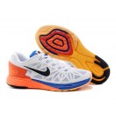Nike LunarGlide 6 Chaussure de Running Nouvelle Pour Homme Blanc/Bleu/Rouge