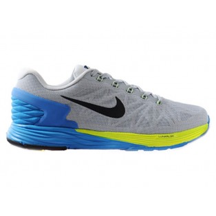 Nike LunarGlide 6 Chaussure de Running Nouvelle Pour Homme Gris/Bleu/Jaune